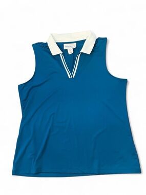 Tommy Bahama Racquet and Paddle women’s blue polo golf or tennis tank